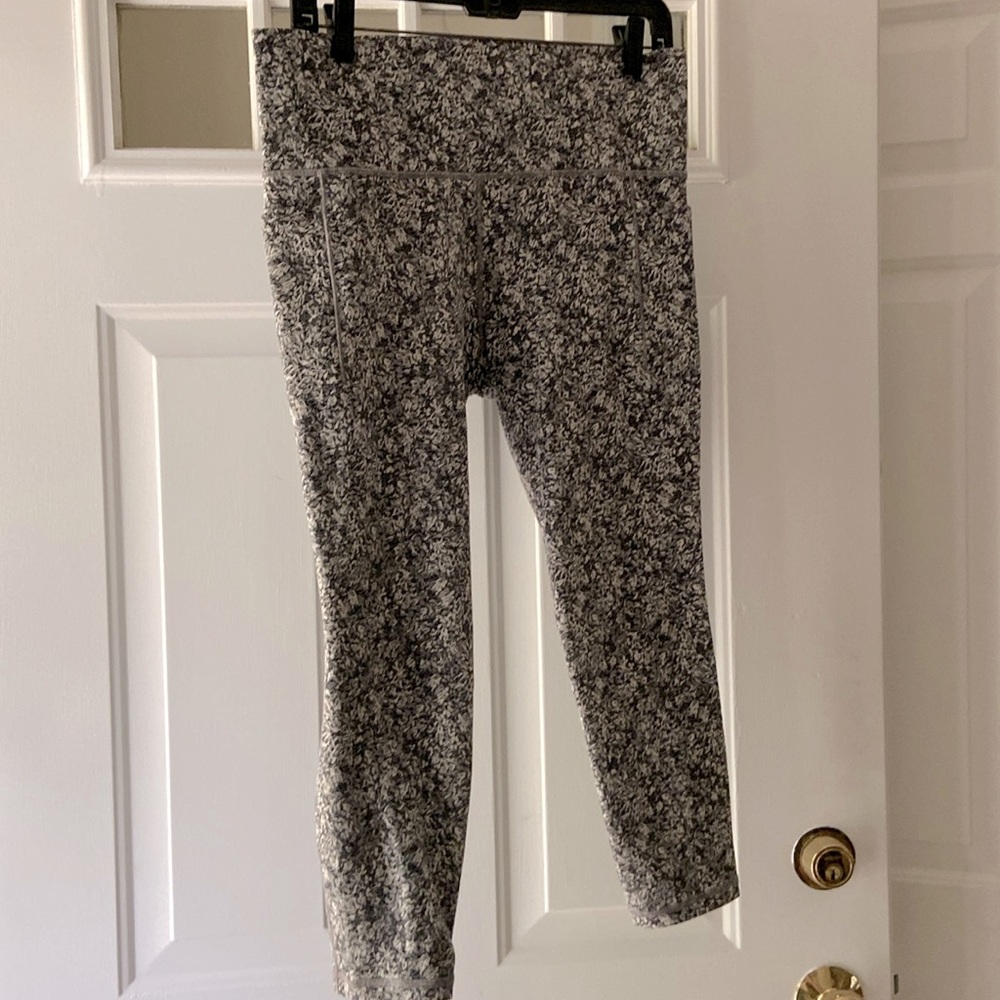 Athleta Black & White Marled High-Waist Leggings